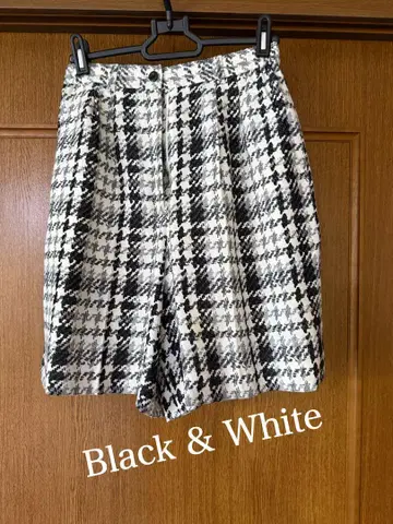 Black & White 체크 무늬 큐롯 스커트 골프