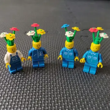 LEGO 레고 올드 미니 피규어 꽃 부품 4체 세트
