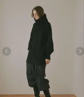 Etre tokyo 와이드 칼라 터틀 니트 풀오버 네이비 에트레