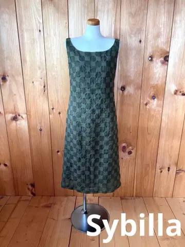 시빌라/Sybilla/원피스/슬리브리스/카키/40/안감 부착/울