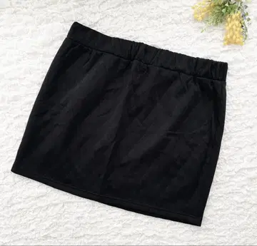 새상품급 디그딥 미니 스커트 4L 빅 사이즈 허리밴딩 블랙