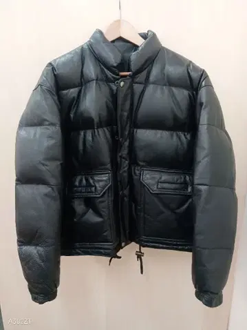 블랙 다운 자켓 천연 가죽 숏 기장 남성용 겨울 의류 구제 의류