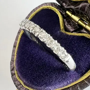 츠츠미 다이아 0.2ct K14WG 하프 이터니티 반지