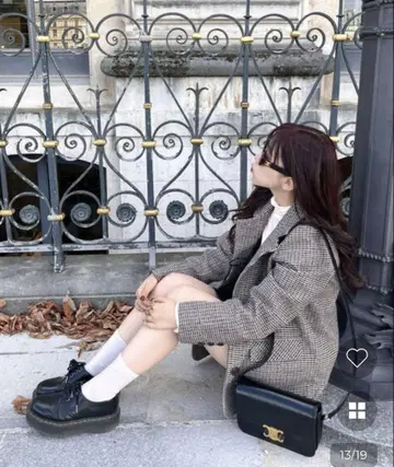 nugu 베이직 체크 자켓 그린