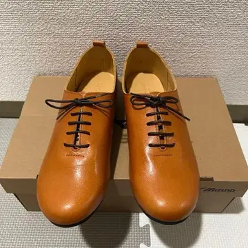천연 가죽 브라운 가죽 레이스업 슈즈 24.5cm