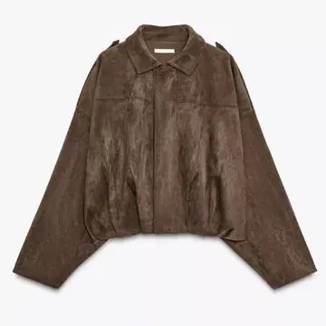 [ M 사이즈 ] ZARA 자라 스웨이드 느낌 봄버 자켓 브라운