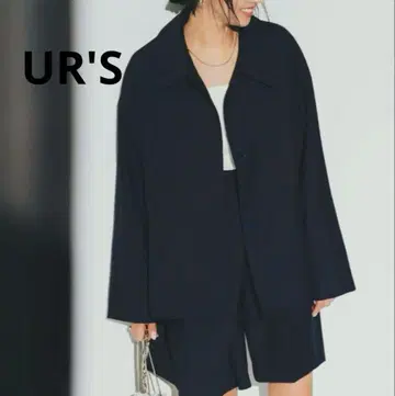 새상품급 UR'S 유어즈 스텐칼라 미들 코트 M 네이비 빅