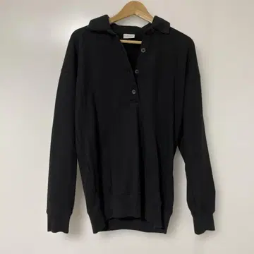DRIES VAN NOTEN 블랙 긴팔 피케 셔츠 Extra Small