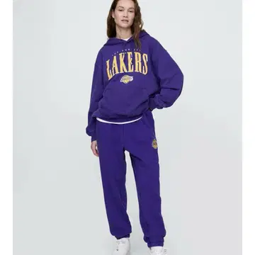 NBA 로스앤젤레스 레이커스 로고 헤비웨이트 조거 팬츠