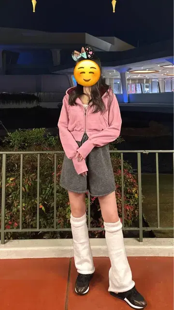x girl 후드 부착 후드티 S 사이즈 핑크