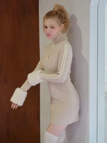 [ 새상품급 ] andmary Zoe fur mini dress