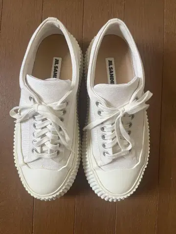 JILSANDER 화이트 플랫폼 캠퍼스 스니커즈