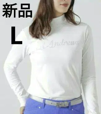 재인하 새상품 세인트 앤드류스 모크넥 L 정가 12100엔 흰색 화이트