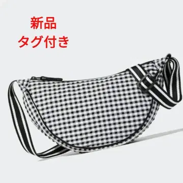 [ 택 포함 새상품 ] UNIQLO 라운드 미니 숄더백 블랙 체크