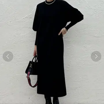 택 포함 LOUNGEDRESS 퍼프 니트 원피스
