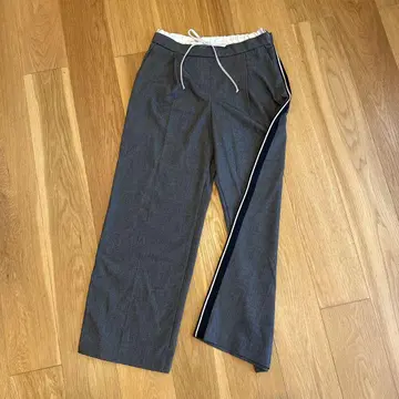 ZARA 사이드 스트라이프 와이드 팬츠 그레이 M