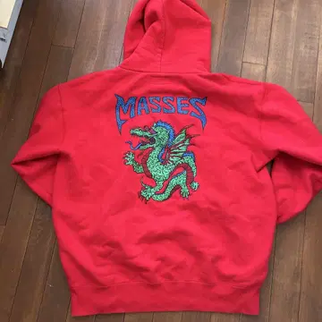 masses 드래곤 L 레드 후드티 마시스