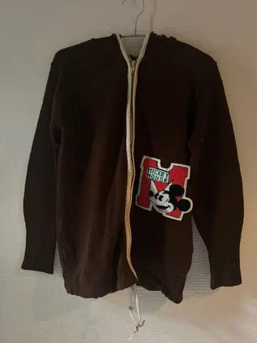 80s Disney 풀 집업 니트 파카