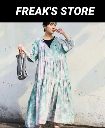 FREAK'S STORE 인도 타이다이 티어드 맥시 원피스