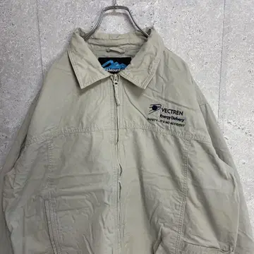 Tri Mountain 기업 로고 자수 워크 자켓 블루종 구제 의류 XL