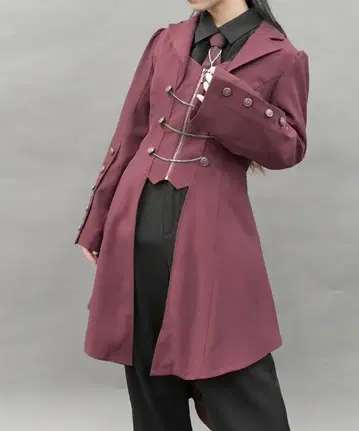 axes femme 연미 디자인 롱 자켓 와인