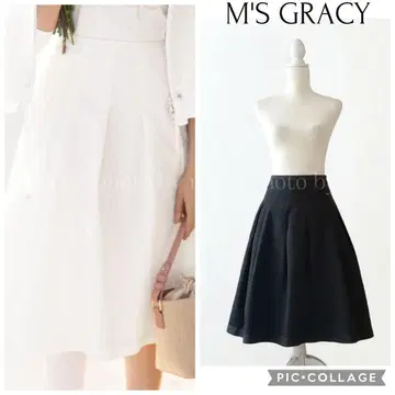 M'S GRACY*카탈로그 게재*그로그랭 테이프 부착 턱 스커트