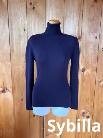 시빌라/니트/상의/스웨터/터틀넥/퍼플/44/L/울