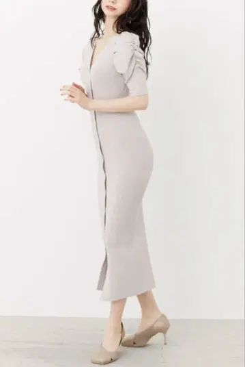 리엔다 rienda 2WAY 숄더 개더 타이트 Knit OP 원피스