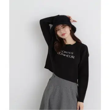 프로포션 바디 드레싱 로고 자카드 니트 블랙 미사용