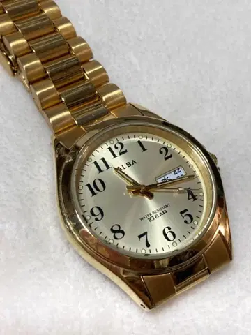 ALBA 쿼츠 남성용 골드색 손목시계