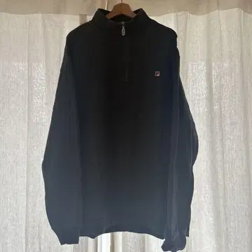 '90s FILA' halfzip sweatshirt XL black