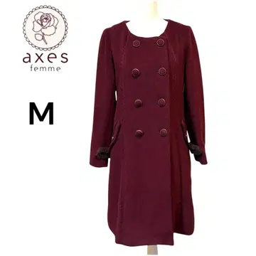 axes femme 더블 브레스트 코트 와인 레드 M