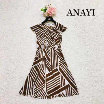 새상품급 ANAYI 아나이 허리 개더 플레어 원피스 36