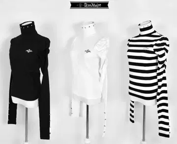 DimMoire 주름 니트탑 블랙