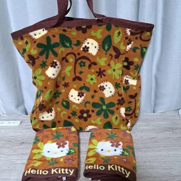 레어 브라 꽃 키티 리버서블 토트백 & 타월 세트 2000