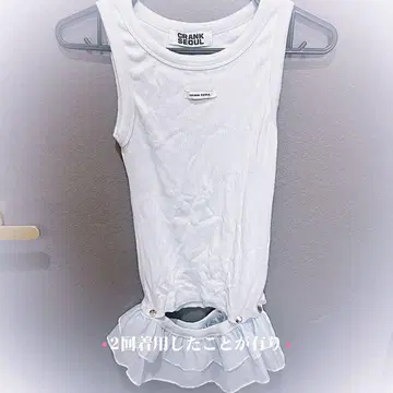 CRANK 프릴 스냅 슬리브리스 스카이 스카이블루