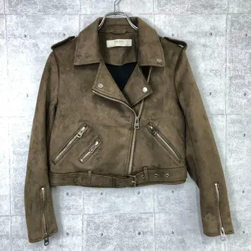 ZARA BASIC 구제 의류 페이크 스웨이드 크롭 라이더 자켓