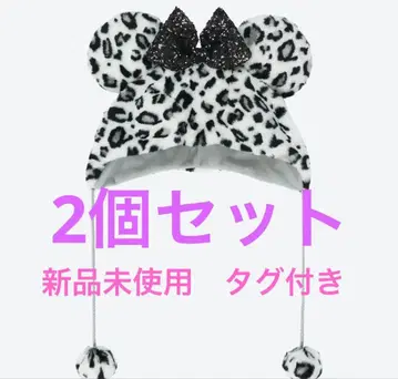 팬캡 미니 레오파드 무늬 레오파드 화이트