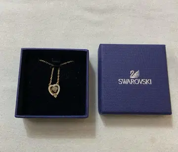 스와로브스키 하트 목걸이 골드