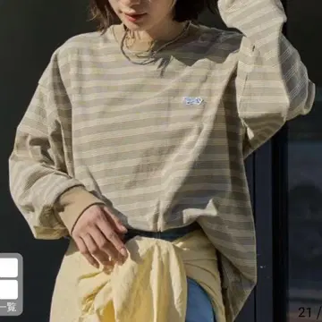 coen Penneys (페니즈) 별주 모듬 보더 롱 슬리브 T셔츠