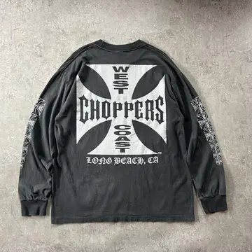 90s- 웨스트 코스트 초퍼스 롱티 USA제 페이드 블랙 XL