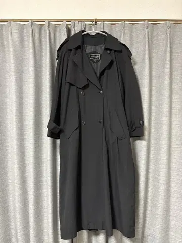 gallery 트렌치코트 블랙 롱 코트 라이트 아우터