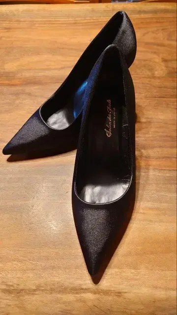 블랙 스틸레토 하이힐 24.5cm