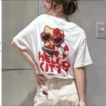 로데오 크라운 HELLO KITTY 티셔츠 화이트