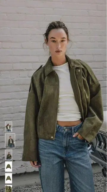 새상품 ZARA 자라 스웨이드 느낌 봄버 자켓 코트 S