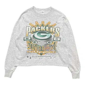USA 90S NFL 그린베이 패커스 빈티지 짧은 기장 맨투맨