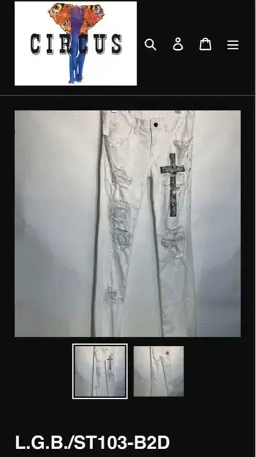 [ LGB ] 명작 WHITE CROSS DENIM 십자가 30