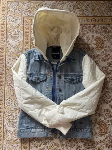 Desigual 후드 부착 데님 자켓 xs