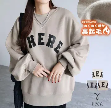 reca 속기모 칼리지 로고풍 맨투맨 그레이지 블랙