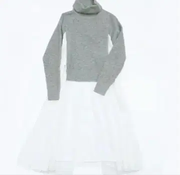 Sacai 도킹 원피스 터틀 니트 절개 셔츠